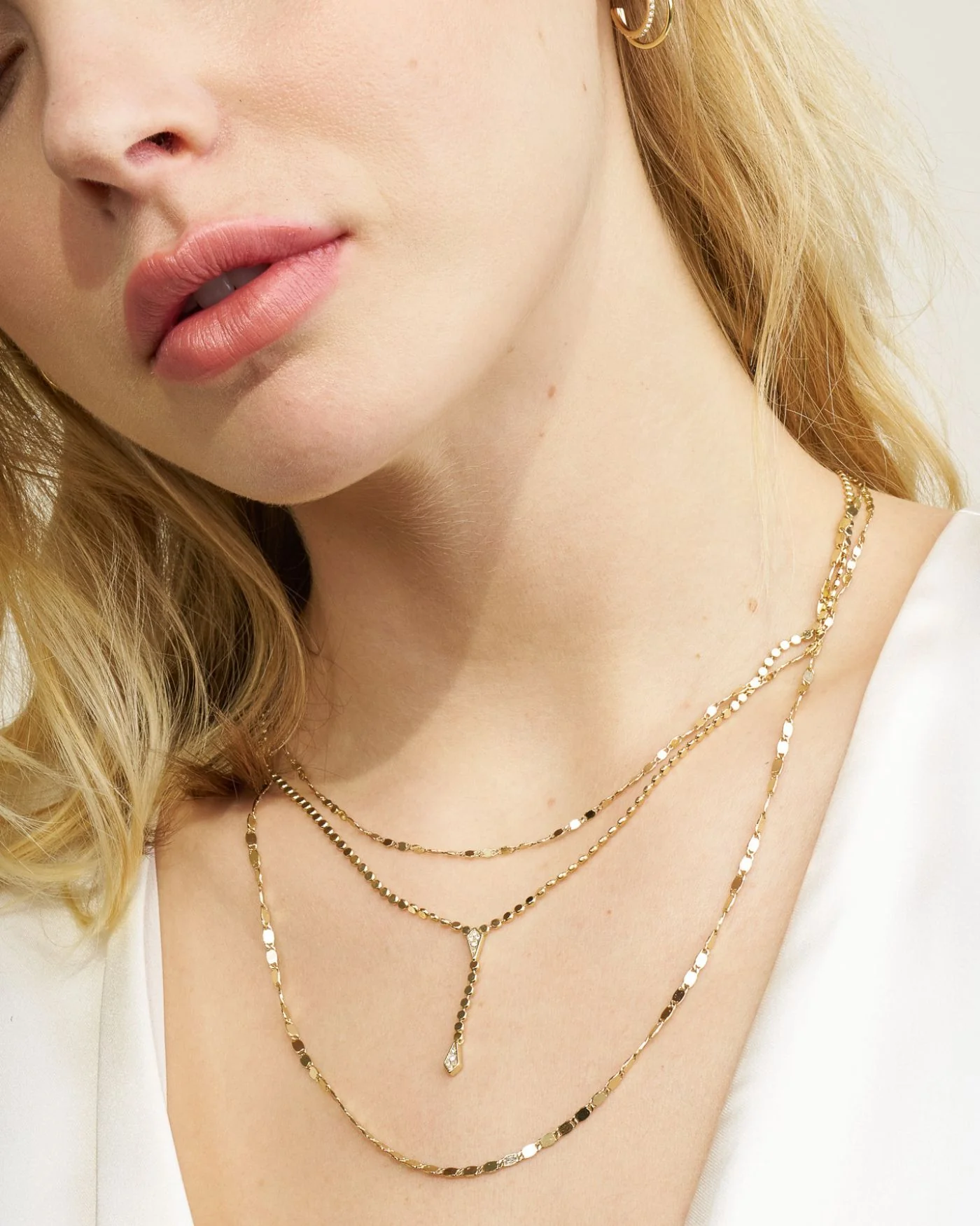 Collette Layered Gold Necklace with Magnetic Clasp - Image 3