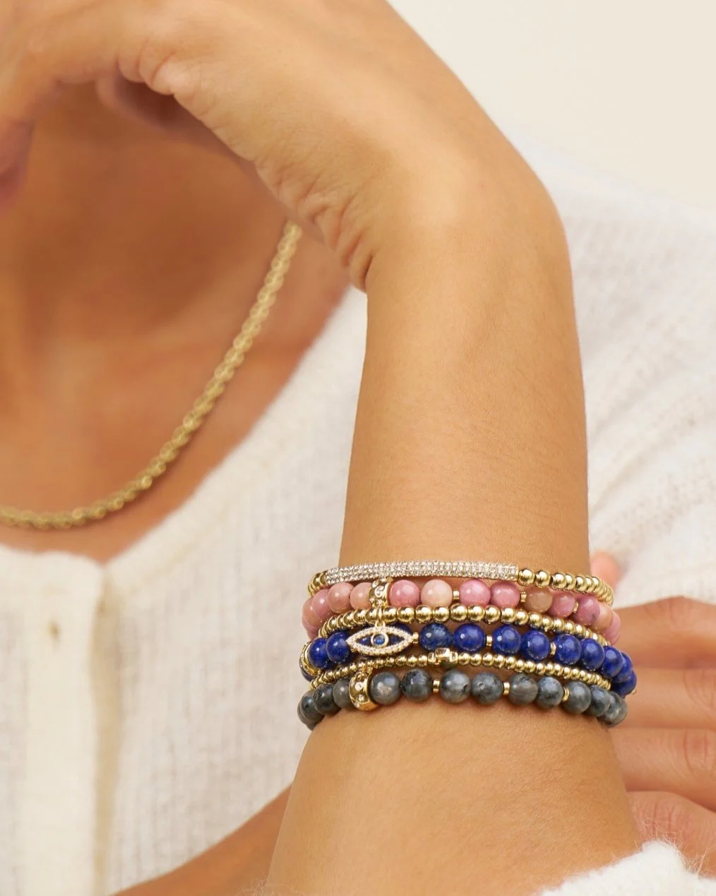 Power Stone Stretch Bracelet | Labradorite - Image 4