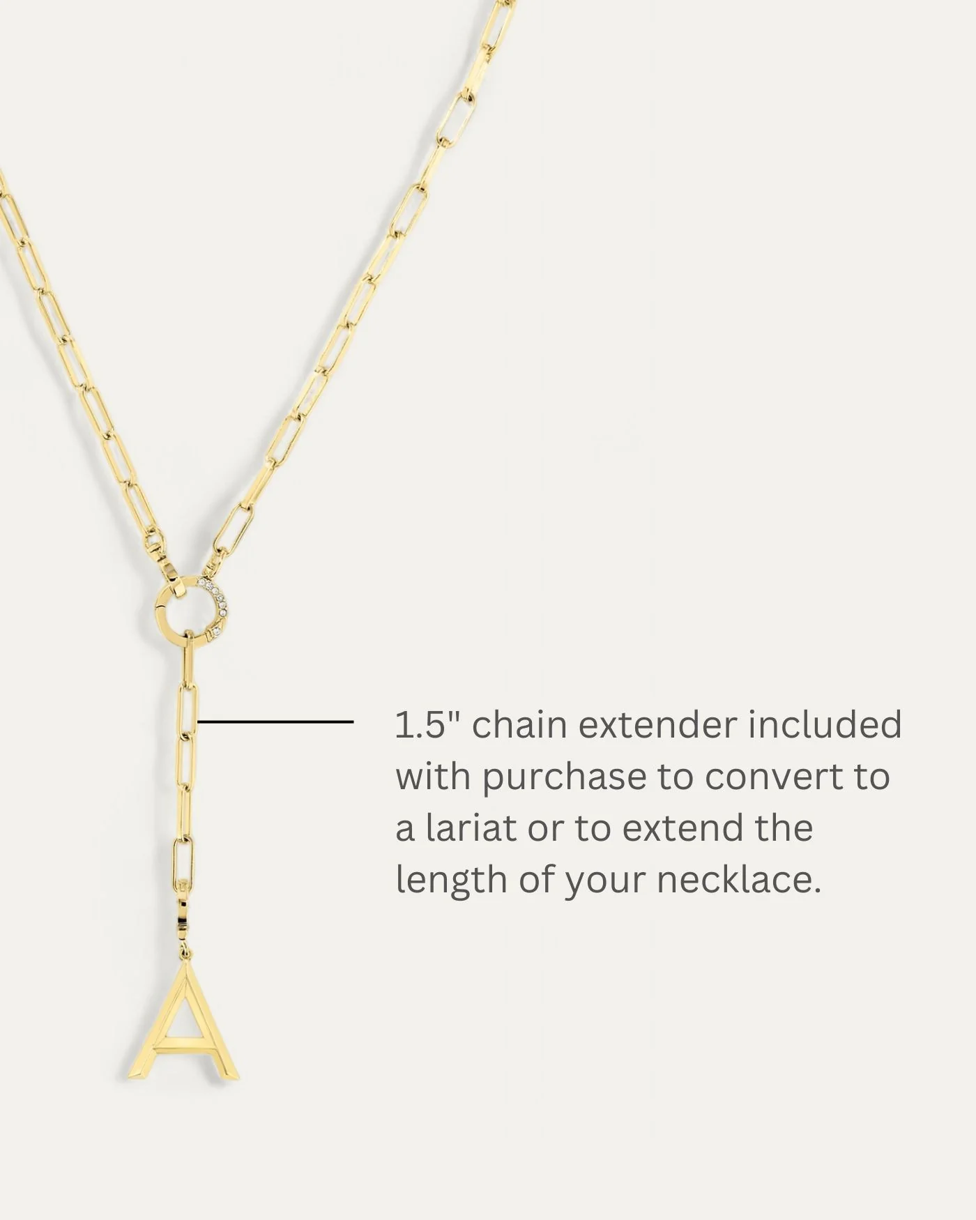 Tatum Convertible Lariat Chain Necklace - Image 5